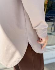 melan dikiş detay basic sweat vizon 4
