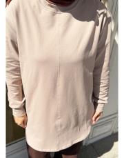 melan dikiş detay basic sweat vizon 6