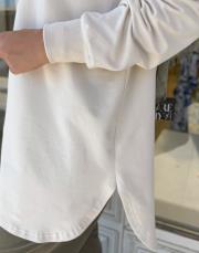 melan dikiş detay basic sweat ekru 4