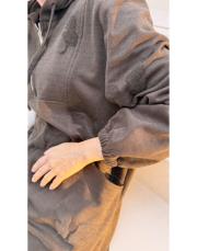 kelebek desenli kapüşonlu sweatshirt koyu kahve 5