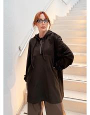 kelebek desenli kapüşonlu sweatshirt koyu kahve 8