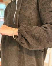 çiçek desenli kapüşonlu sweatshirt koyu kahve 6