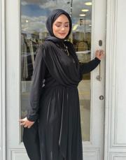 drape detay şalvar takım siyah 3