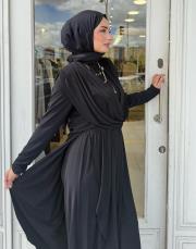 drape detay şalvar takım siyah 4