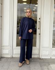 pul detay sweat lacivert