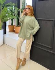 arkası düğmeli sweat mint