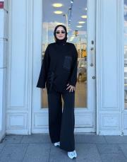 cepli paraşüt detay sweat siyah 2