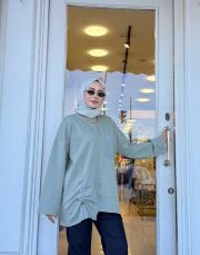 cepli paraşüt detay sweat mint