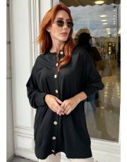 düğmeli triko hırka siyah