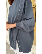 fermuarlı asimetrik sweat füme 4