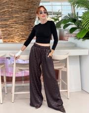celine saten pantolon acı kahve