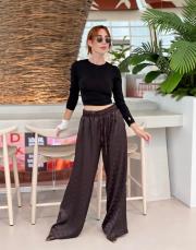 celine saten pantolon acı kahve 3