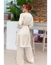 celine saten asimetrik tunik bej 3