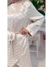 celine saten asimetrik tunik bej 5