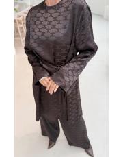 celine saten asimetrik tunik acı kahve 6