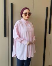 çizgili basıc gömlek pembe 2