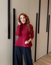 peplum detaylı hırka bordo
