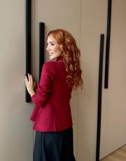 peplum detaylı hırka bordo 2