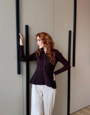 peplum detaylı hırka acı kahve