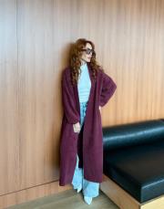 uzun angora hırka bordo 3