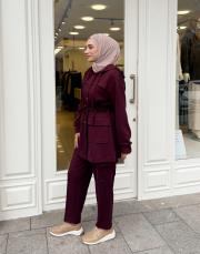 helen çıtçıtlı kapüşonlu kap bordo 3