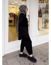 melan pike kumaş sweat siyah 2