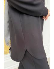 melan pike kumaş sweat siyah 3