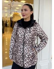 çift taraflı leopar desen yağmurluk siyah 7