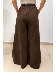 kadife kemerli pantolon kahve 3