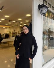 basic kısa hırka siyah