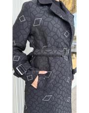 mira kapitone trench siyah 3