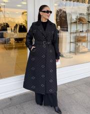 mira kapitone trench siyah 5