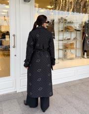mira kapitone trench siyah 6