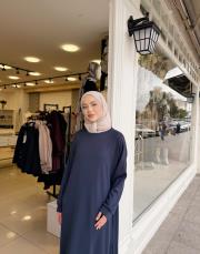 oysho basıc elbise lacivert 3