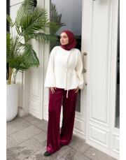 simli kadife pantolon bordo 2