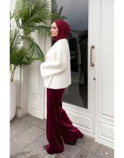 simli kadife pantolon bordo 3
