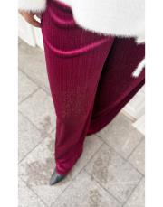 simli kadife pantolon bordo 4